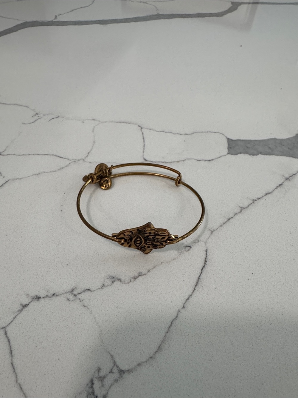 Alex and ani Gold-Tone Floral Filigree Bangle Bracelet